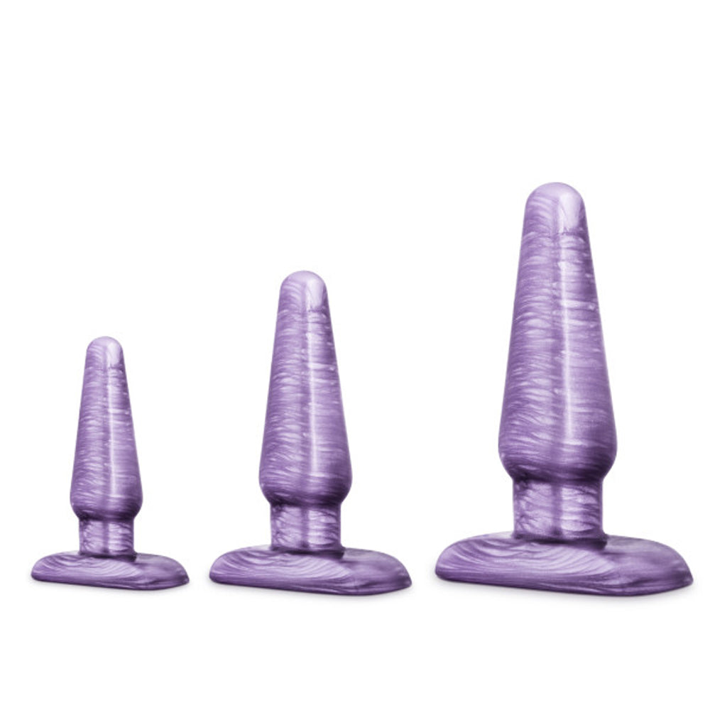B YOURS 3-PIECE ANAL TRAINER KIT PURPLE SWIRL