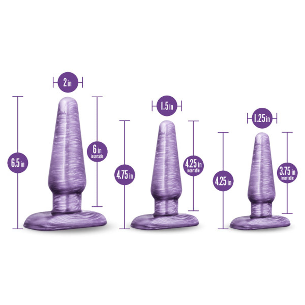 B YOURS 3-PIECE ANAL TRAINER KIT PURPLE SWIRL