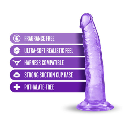 B YOURS PLUS LUST N'' THRUST 7 IN. DILDO PURPLE