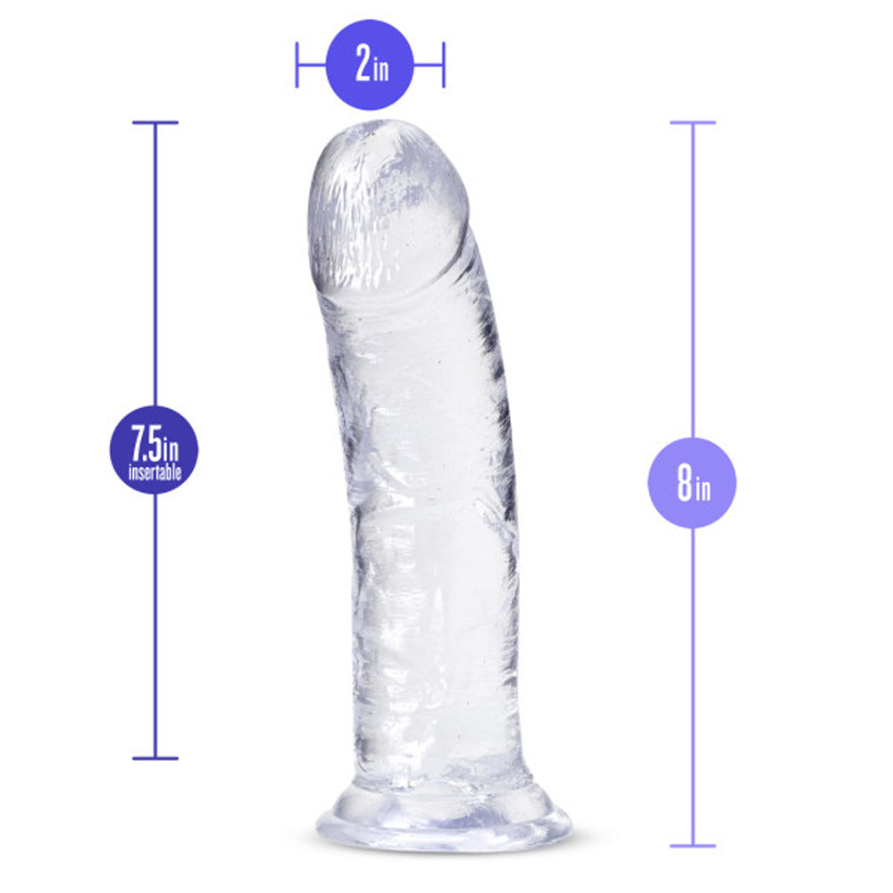 B YOURS PLUS ROAR N'' RIDE 8 IN. DILDO CLEAR