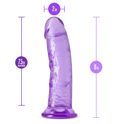 B YOURS PLUS ROAR N'' RIDE 8 IN. DILDO PURPLE