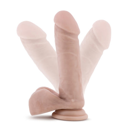 DR. SKIN PLUS REALISTIC 8 IN. TRIPLE DENSITY POSABLE DILDO WITH BALLS BEIGE