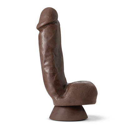 DR. SKIN PLUS THICK 8 IN. TRIPLE DENSITY POSABLE DILDO WITH BALLS BROWN