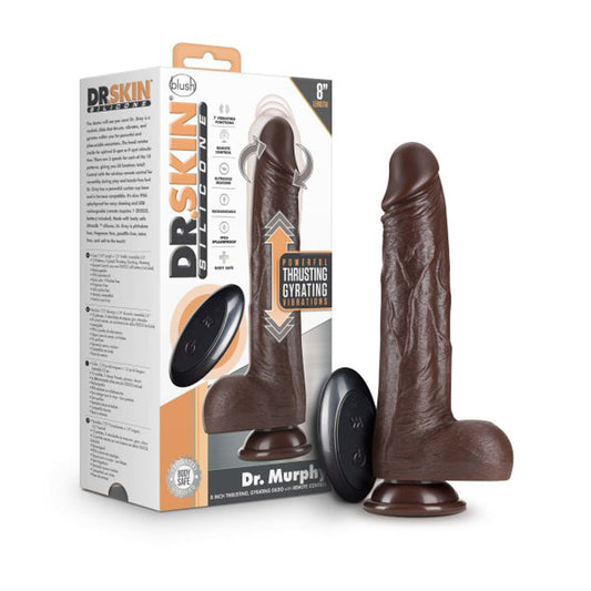 DR. SKIN DR. MURPHY 8 IN. THRUSTING DILDO WITH BALLS BROWN