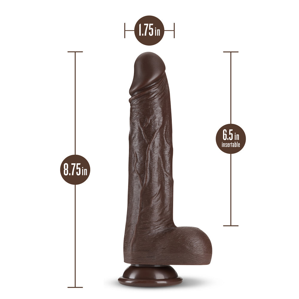 BLUSH - DR. SKIN DR. MURPHY 8 IN. THRUSTING & GYRATING DILDO WITH REMOTE CONTROL BROWN