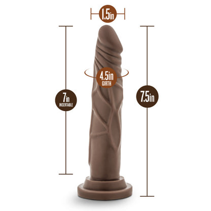 DR. SKIN SILICONE DR. CARTER REALISTIC 7 IN. POSABLE DILDO BROWN