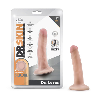 DR. SKIN SILICONE DR. LUCAS 5.5 IN. POSABLE DILDO BEIGE