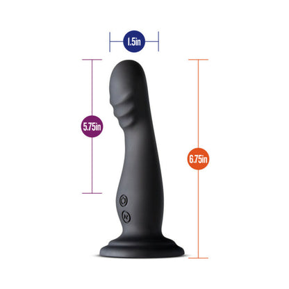 BLUSH - IMPRESSIONS AMSTERDAM RECHARGEABLE SILICONE 6.5 IN. VIBRATING DILDO BLACK
