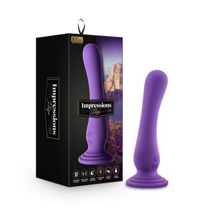 BLUSH - IMPRESSIONS IBIZA RECHARGEABLE SILICONE 7.75 IN. VIBRATING DILDO WITH SUCTION CUP PLUM