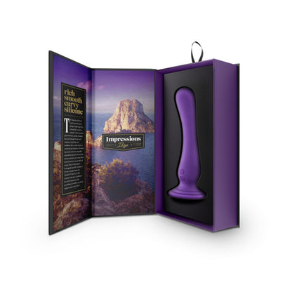 BLUSH - IMPRESSIONS IBIZA RECHARGEABLE SILICONE 7.75 IN. VIBRATING DILDO WITH SUCTION CUP PLUM