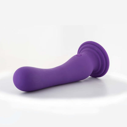 BLUSH - IMPRESSIONS IBIZA RECHARGEABLE SILICONE 7.75 IN. VIBRATING DILDO WITH SUCTION CUP PLUM