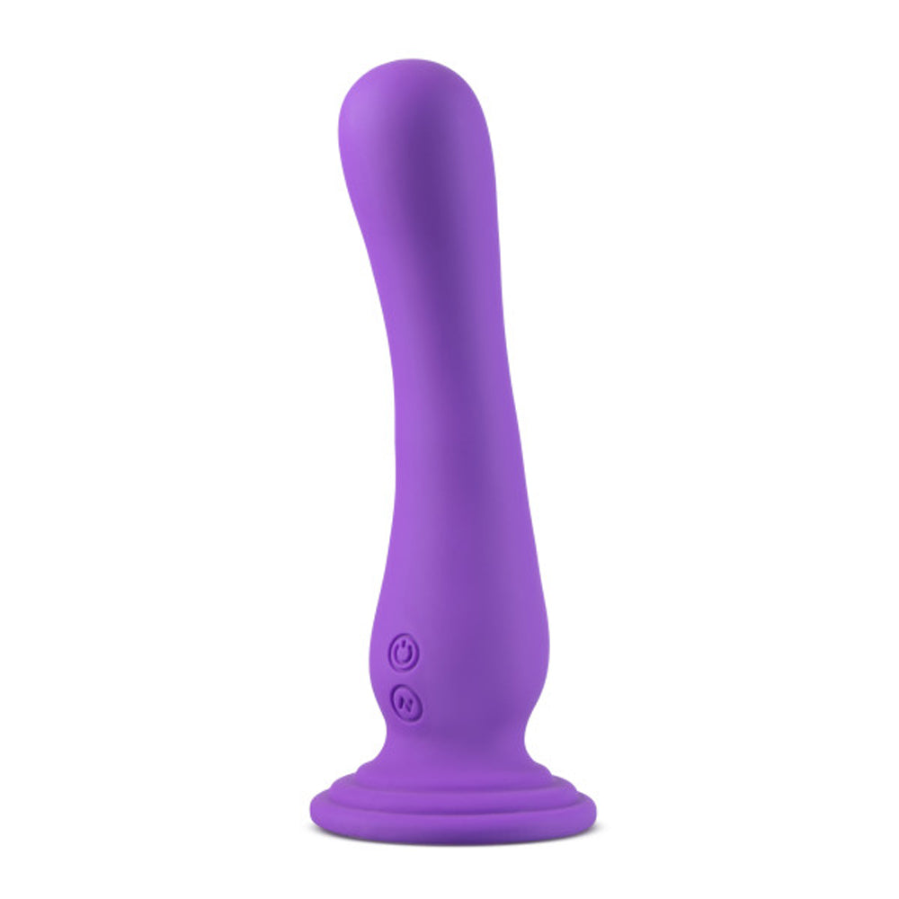 BLUSH - IMPRESSIONS IBIZA RECHARGEABLE SILICONE 7.75 IN. VIBRATING DILDO WITH SUCTION CUP PLUM