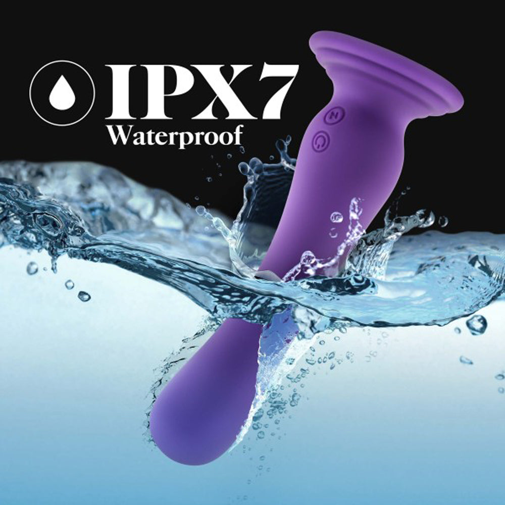 BLUSH - IMPRESSIONS IBIZA RECHARGEABLE SILICONE 7.75 IN. VIBRATING DILDO WITH SUCTION CUP PLUM