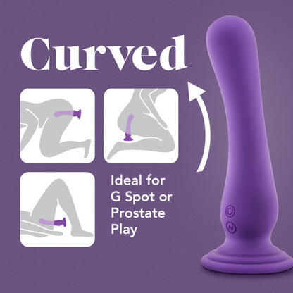 BLUSH - IMPRESSIONS IBIZA RECHARGEABLE SILICONE 7.75 IN. VIBRATING DILDO WITH SUCTION CUP PLUM