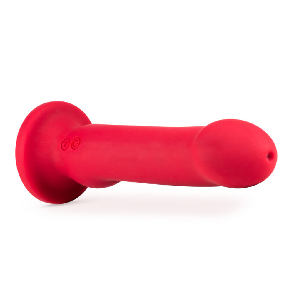 IMPRESSIONS LAS VEGAS RECHARGEABLE SILICONE 8.25 IN. VIBRATING DILDO CRIMSON