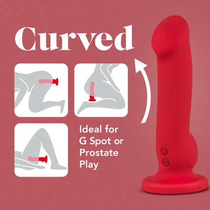 IMPRESSIONS LAS VEGAS RECHARGEABLE SILICONE 8.25 IN. VIBRATING DILDO CRIMSON