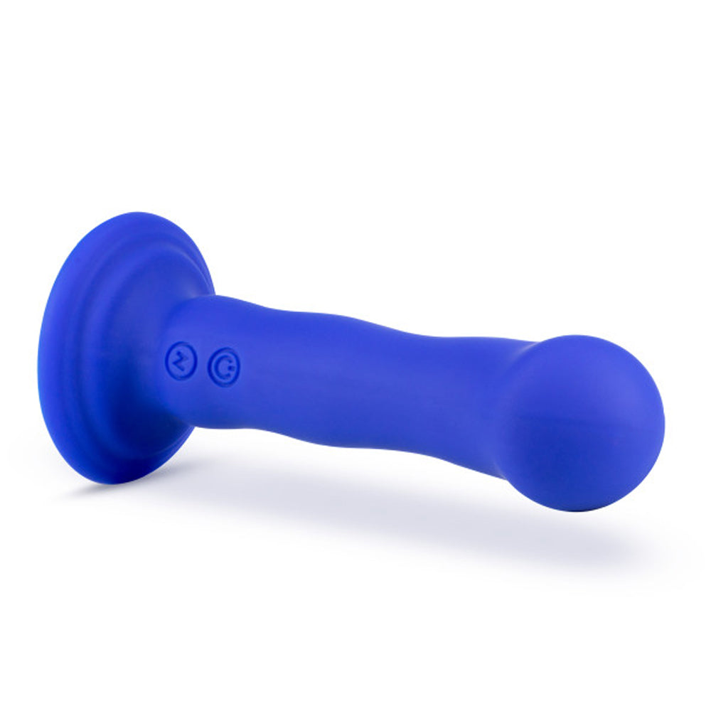 BLUSH - IMPRESSIONS SANTORINI RECHARGEABLE SILICONE 6.5 IN. VIBRATING DILDO BLUE