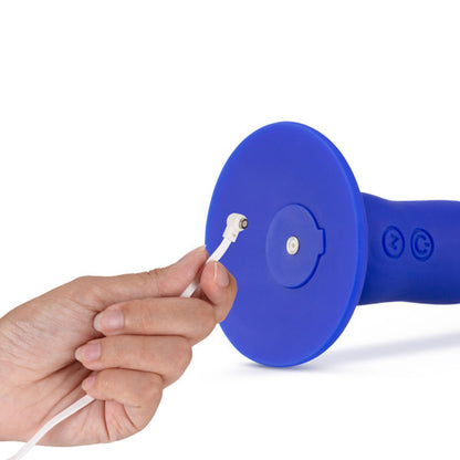 BLUSH - IMPRESSIONS SANTORINI RECHARGEABLE SILICONE 6.5 IN. VIBRATING DILDO BLUE