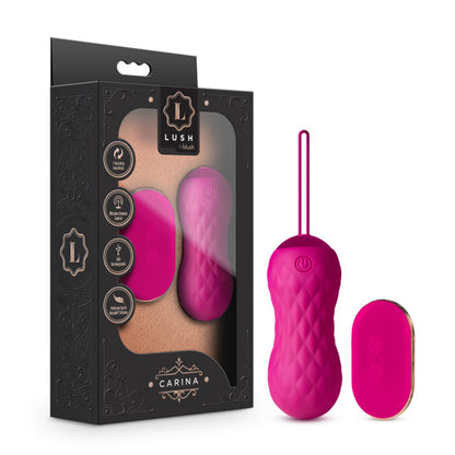 BLUSH - LUSH CARINA RECHARGEABLE REMOTE-CONTROLLED SILICONE EGG VIBRATOR VELVET