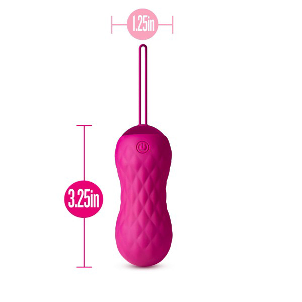 BLUSH - LUSH CARINA RECHARGEABLE REMOTE-CONTROLLED SILICONE EGG VIBRATOR VELVET