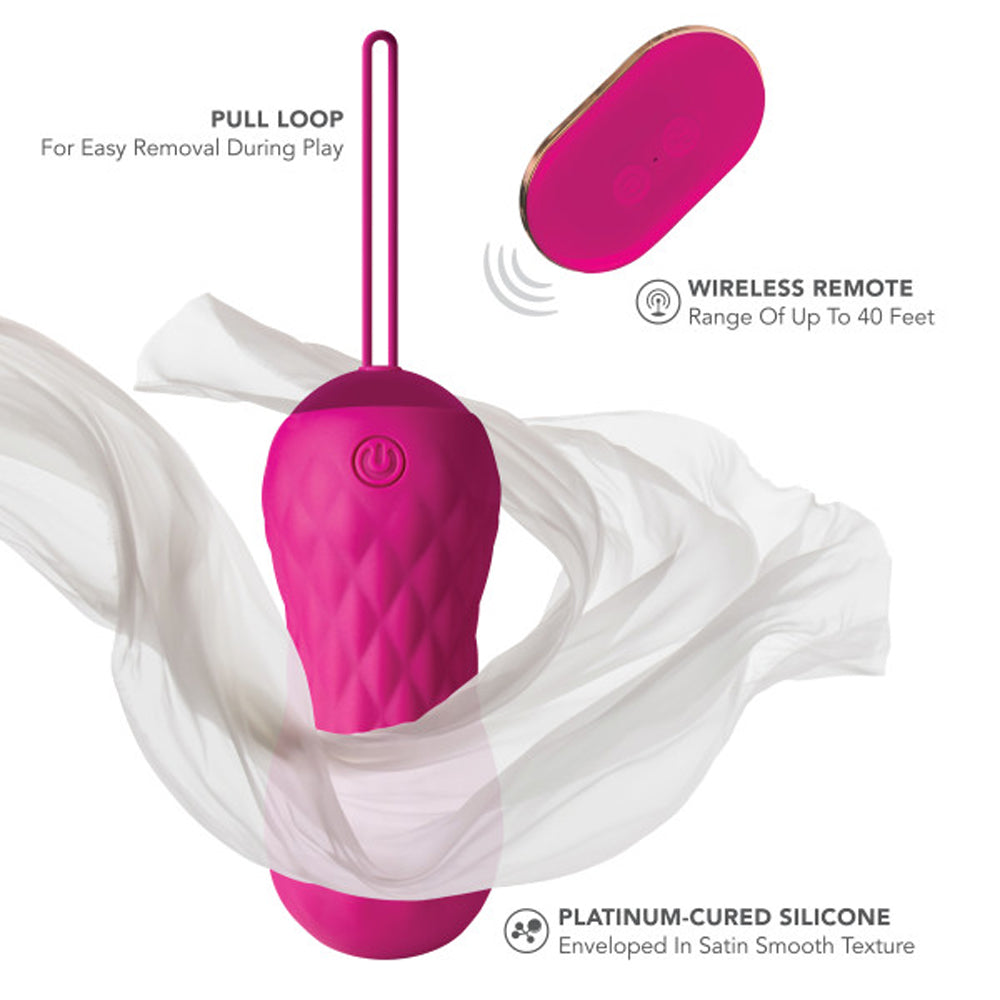 BLUSH - LUSH CARINA RECHARGEABLE REMOTE-CONTROLLED SILICONE EGG VIBRATOR VELVET