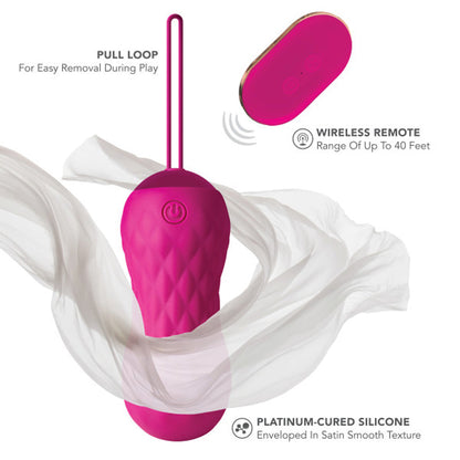BLUSH - LUSH CARINA RECHARGEABLE REMOTE-CONTROLLED SILICONE EGG VIBRATOR VELVET
