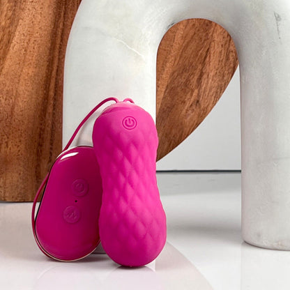 BLUSH - LUSH CARINA RECHARGEABLE REMOTE-CONTROLLED SILICONE EGG VIBRATOR VELVET