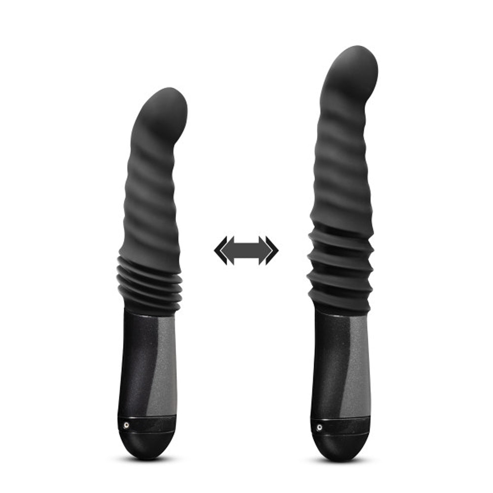 TEMPTASIA LAZARUS RECHARGEABLE 10 IN. SILICONE THRUSTING DILDO BLACK