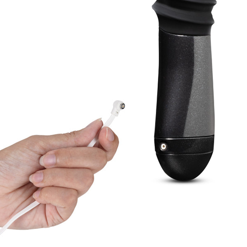 TEMPTASIA LAZARUS RECHARGEABLE 10 IN. SILICONE THRUSTING DILDO BLACK