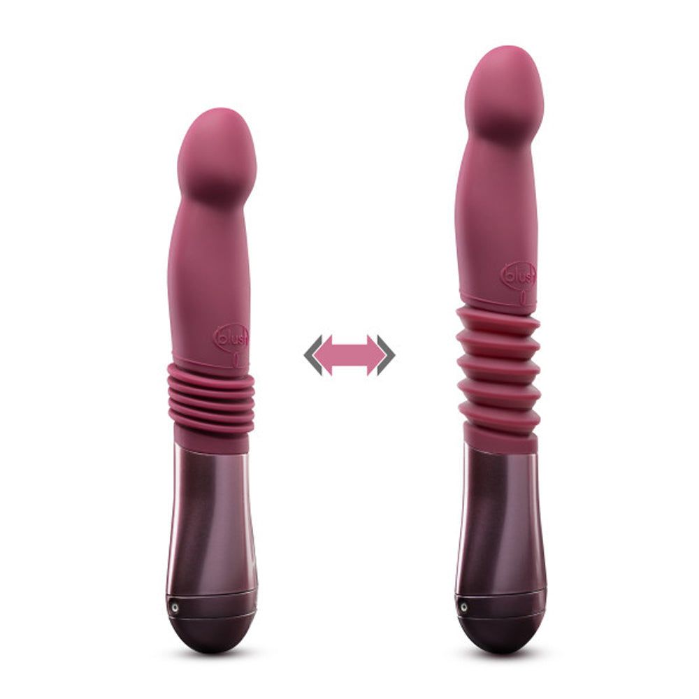 BLUSH - TEMPTASIA TRIXIE RECHARGEABLE 10 IN. SILICONE THRUSTING DILDO WINE