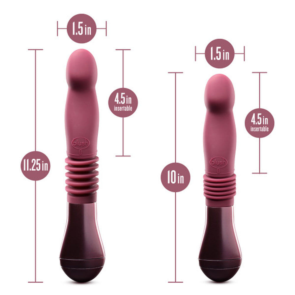 BLUSH - TEMPTASIA TRIXIE RECHARGEABLE 10 IN. SILICONE THRUSTING DILDO WINE