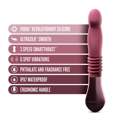 TEMPTASIA TRIXIE RECHARGEABLE 10 IN. SILICONE THRUSTING DILDO WINE