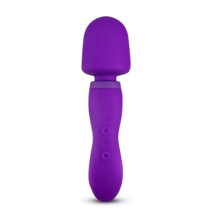 WELLNESS DUAL SENSE RECHARGEABLE SILICONE DUAL ENDED G-SPOT & WAND VIBRATOR PURPLE