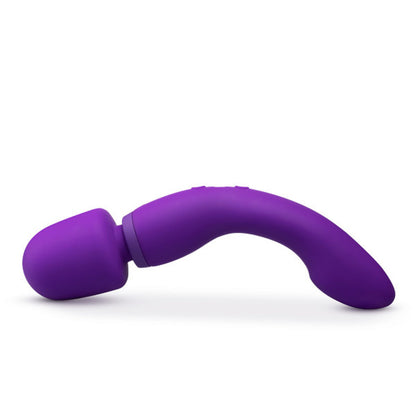 WELLNESS DUAL SENSE RECHARGEABLE SILICONE DUAL ENDED G-SPOT & WAND VIBRATOR PURPLE