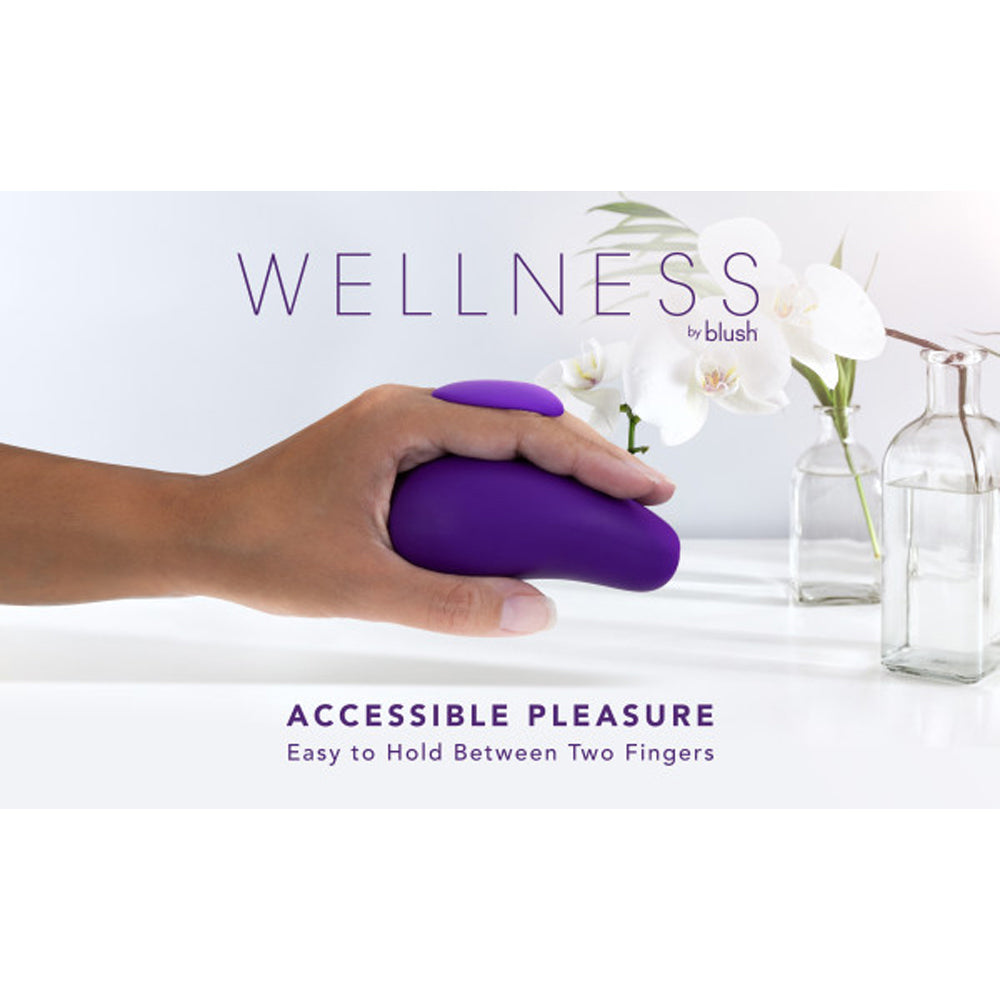 BLUSH - WELLNESS PALM SENSE RECHARGEABLE SILICONE VIBRATOR PURPLE