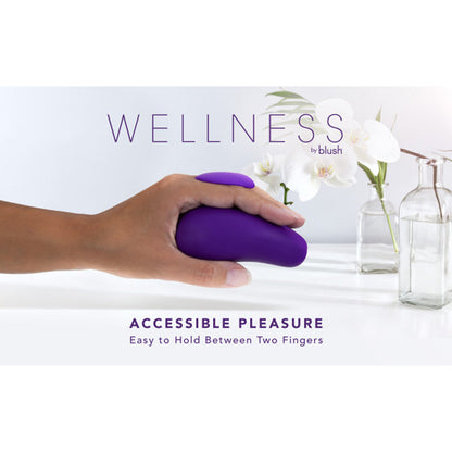 BLUSH - WELLNESS PALM SENSE RECHARGEABLE SILICONE VIBRATOR PURPLE