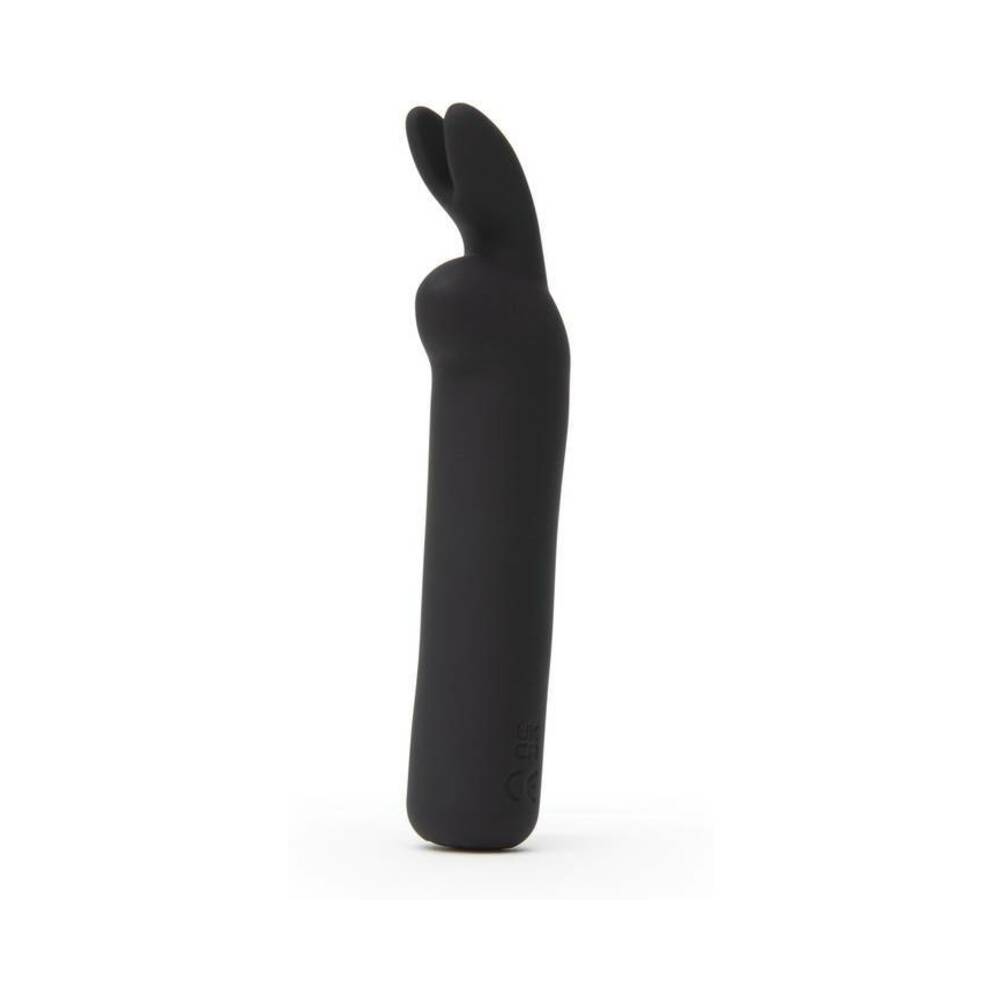 HAPPY RABBIT RECHARGEABLE SILICONE BULLET VIBRATOR WITH EARS BLACK