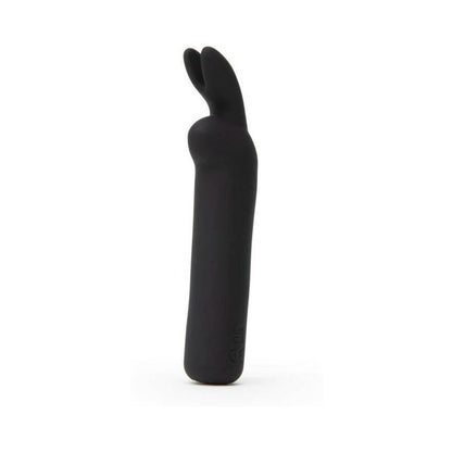 HAPPY RABBIT RECHARGEABLE SILICONE BULLET VIBRATOR WITH EARS BLACK