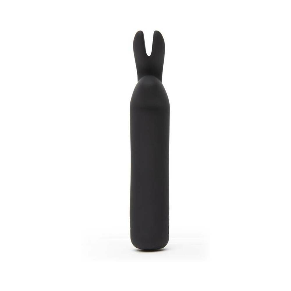 HAPPY RABBIT RECHARGEABLE SILICONE BULLET VIBRATOR WITH EARS BLACK