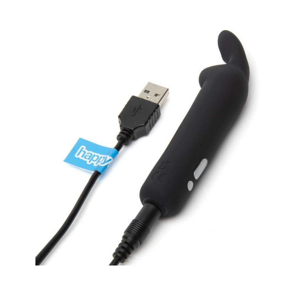 HAPPY RABBIT RECHARGEABLE SILICONE BULLET VIBRATOR WITH EARS BLACK