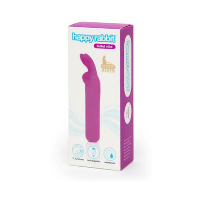 HAPPY RABBIT RECHARGEABLE SILICONE BULLET VIBRATOR WITH EARS PURPLE