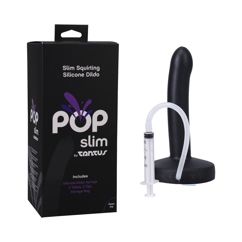 TANTUS - POP SLIM SQUIRTING DILDO MIDNIGHT