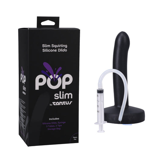TANTUS - POP SLIM SQUIRTING DILDO MIDNIGHT