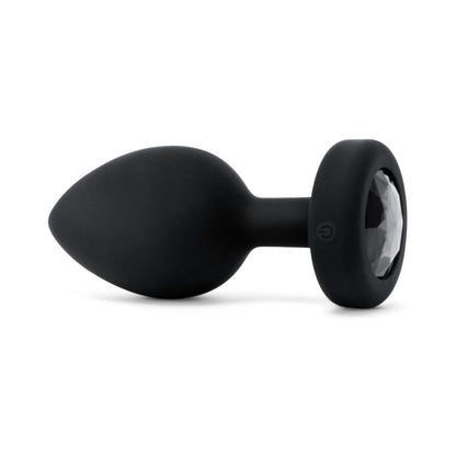 B-VIBE - VIBRATING JEWEL RECHARGEABLE REMOTE-CONTROLLED ANAL PLUG WITH GEM BASE BLACK DIAMOND XX-LARGE