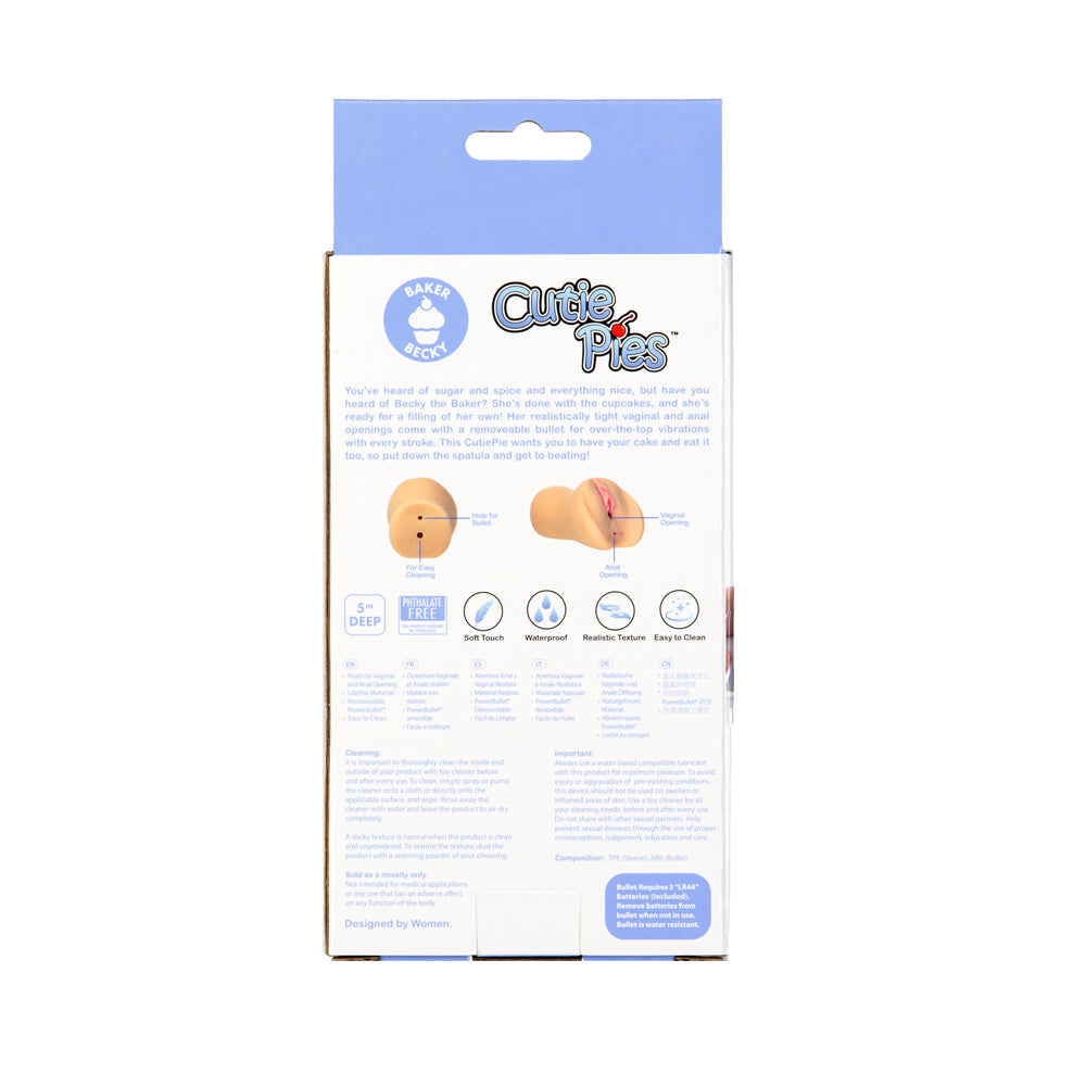 CUTIEPIES BAKER BECKY DUAL ENTRY VAGINA & ASS STROKER BEIGE