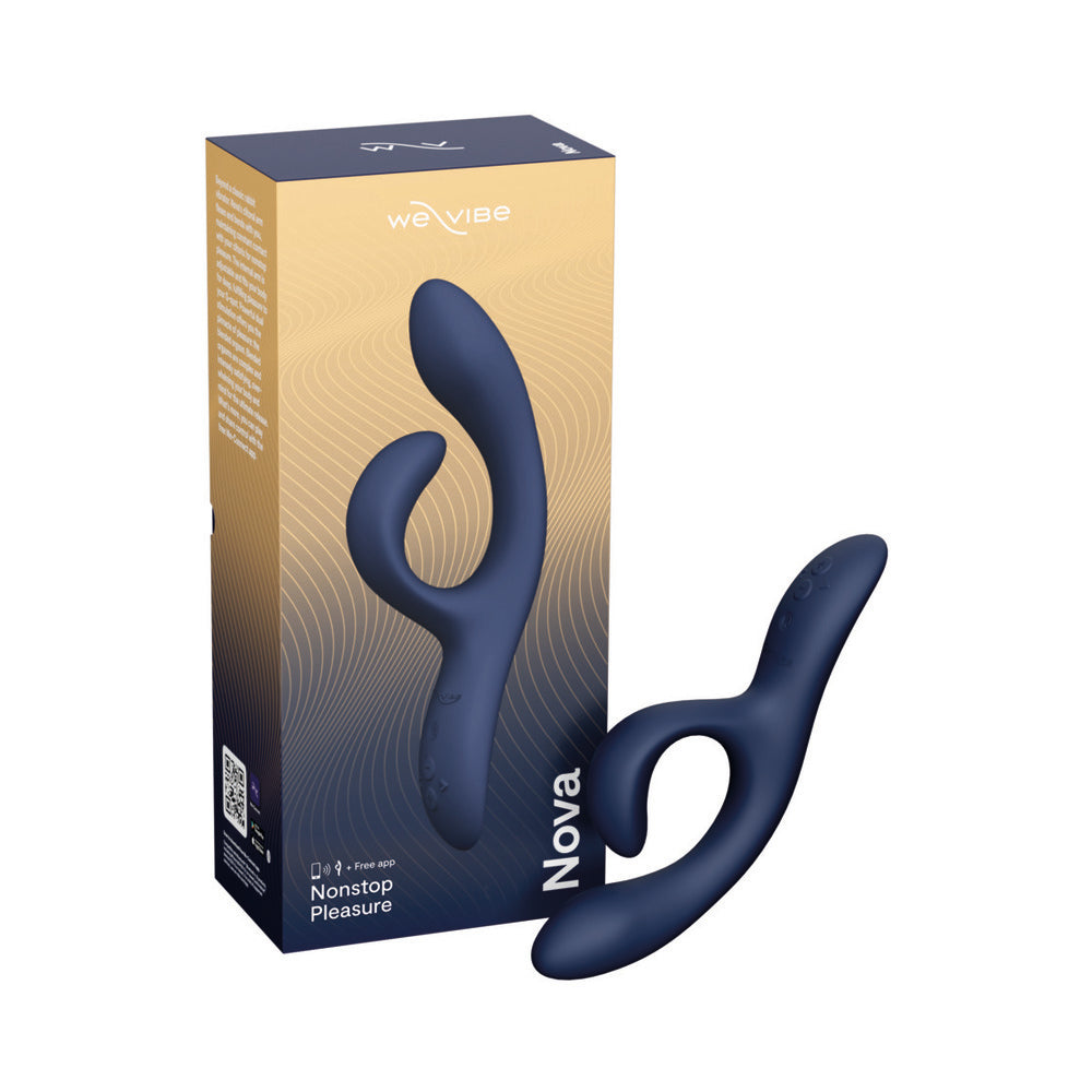 WE-VIBE - NOVA 2 RECHARGEABLE FLEXIBLE SILICONE RABBIT VIBRATOR MIDNIGHT BLUE