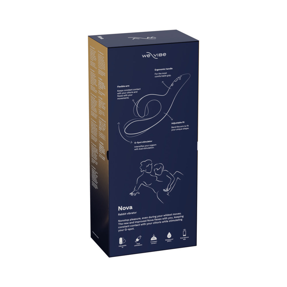 WE-VIBE - NOVA 2 RECHARGEABLE FLEXIBLE SILICONE RABBIT VIBRATOR MIDNIGHT BLUE