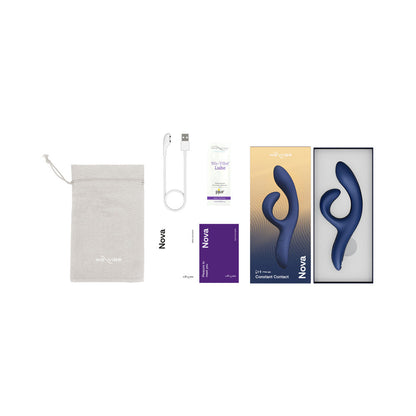 WE-VIBE - NOVA 2 RECHARGEABLE FLEXIBLE SILICONE RABBIT VIBRATOR MIDNIGHT BLUE