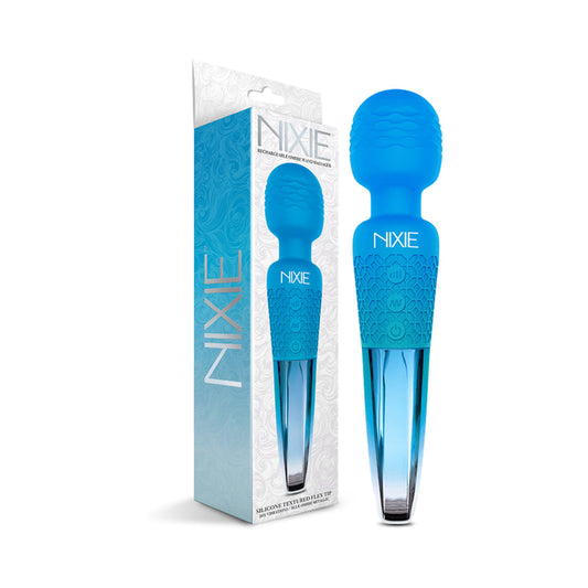 NIXIE RECHARGEABLE WAND MASSAGER BLUE OMBRE METALLIC