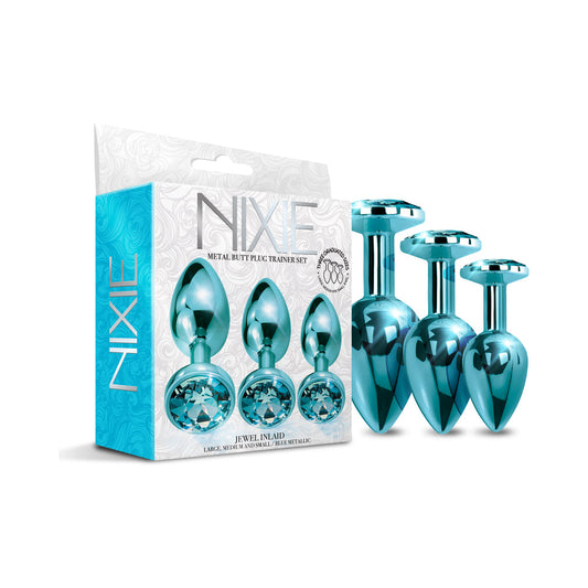GLOBAL NOVELTIES - NIXIE BUTT PLUG TRAINER SET 3 PIECE METALLIC
